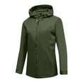thumbnail image 1 of Windbreaker for Women Zipper Rain Coat Hiking Waterproof Fashion Golf Travel Loose Trench Coat Active Outdoor Hooded Casual Lightweight Rain Jacket Army Green S, 1 of 4