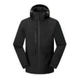 thumbnail image 1 of Windbreakers for Men Man Solid Color Three Prevention Cottoning Climbing Wear As One Down Cotton Intensification Warm Outdoor Jacket Black S Windbreaker Jacket Men's, 1 of 7