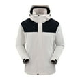 thumbnail image 1 of Windbreakers for Men Splice Solid Color Outdoors Mountaineering Wearproof Warm Zipper Multi-pocket Coat Long Sleeve Jacket White 3XL Men's Windbreaker Jacket, 1 of 8
