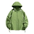 thumbnail image 1 of Windbreakers for Men Casual Loose Fitting Long Sleeved Zippered Hooded Jacket Green M Windbreaker Jacket Men's, 1 of 6