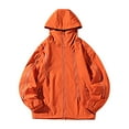 thumbnail image 1 of Windbreakers for Men Casual Loose Fitting Long Sleeved Zippered Hooded Jacket Orange 5XL Men's Windbreaker Jacket, 1 of 7