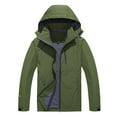 thumbnail image 1 of Windbreakers for Men Thin Jacket Casual Sports Windbreaker Hooded Solid Color Coat Army Green 2XL Mens Windbreaker, 1 of 4