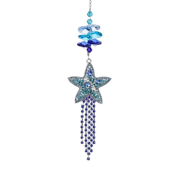 Windchime Decors Marine Theme Conch Jellyfish Rhinestones Crystal Tassels Suncatchers for Wedding Birthday Party Gift