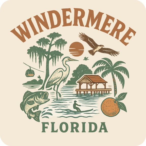 Windermere Florida Keepsakes Souvenir Vinyl Sticker – Destination Travel Keepsake Collectible (3-Inches Wide)