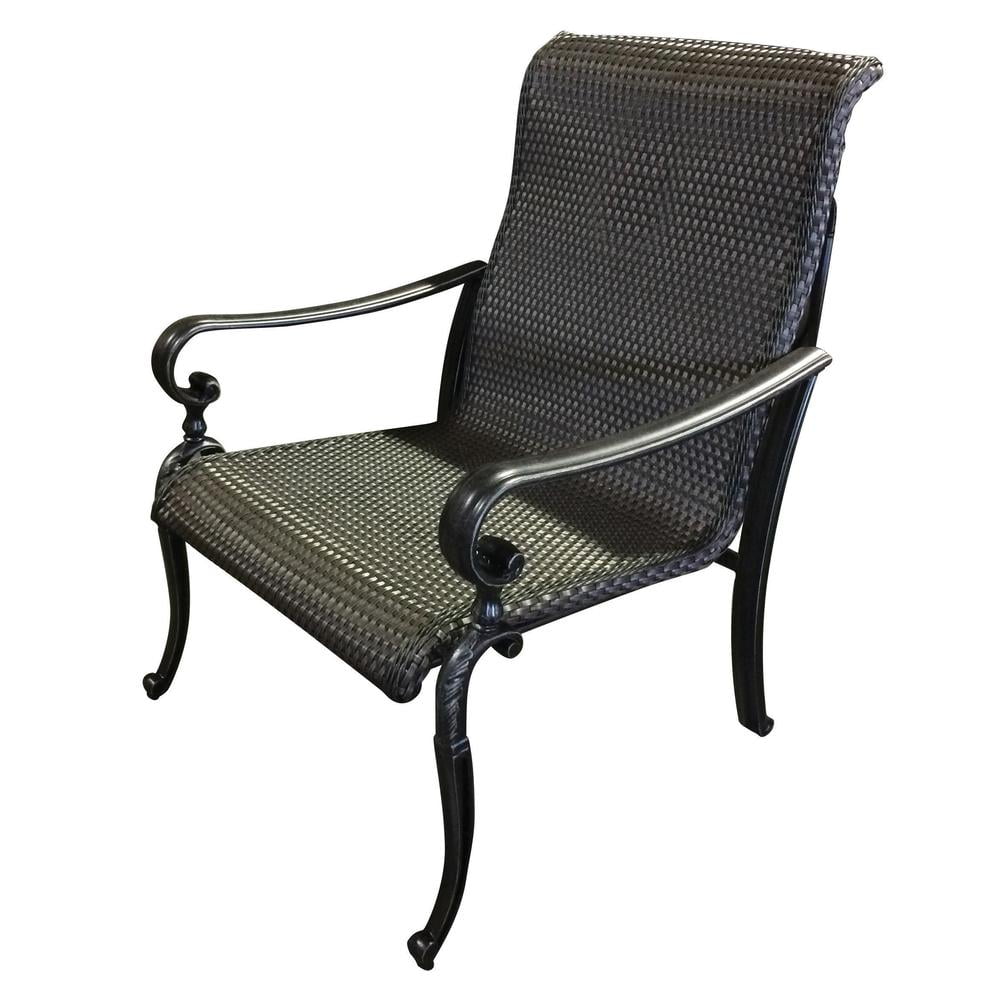 Ebony Black Woven Aluminum Outdoor Club Chair