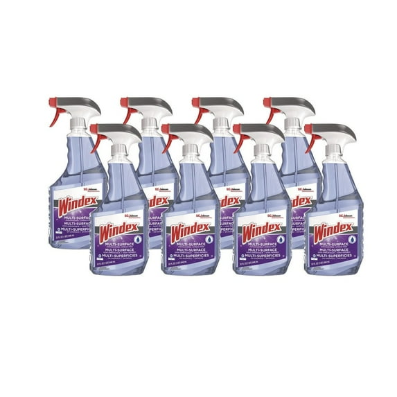 Windex 10019800003149 32 oz Bottle Non-Ammoniated Glass/Multi Surface Cleaner - Fresh Scent (8/Carton)