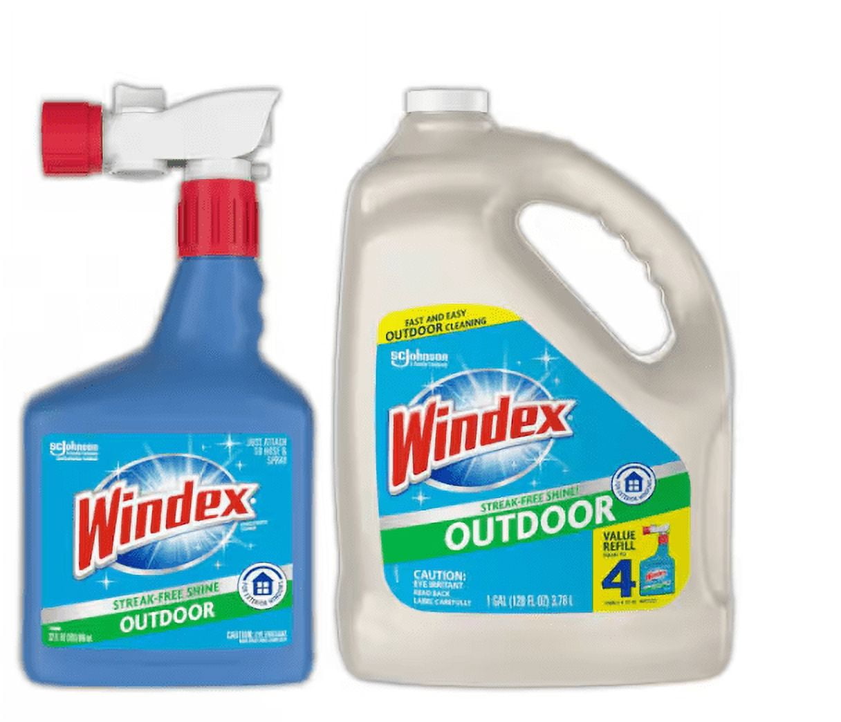 Windex 32 fl. oz. Blue Bottle Outdoor Sprayer and 128 fl. oz. Outdoor Glass Cleaner Refill
