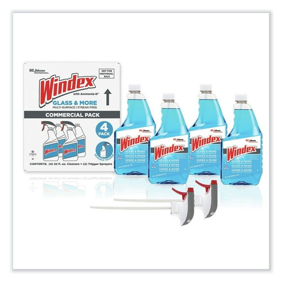Windex 327171 32 oz. Spray Bottle Original Glass Cleaner - Fresh Scent (4/Carton)