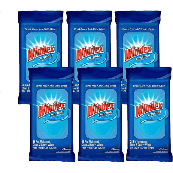 Windex Glass & Surface Wipes Original - Disposable, Fresh Scent - 28 Count