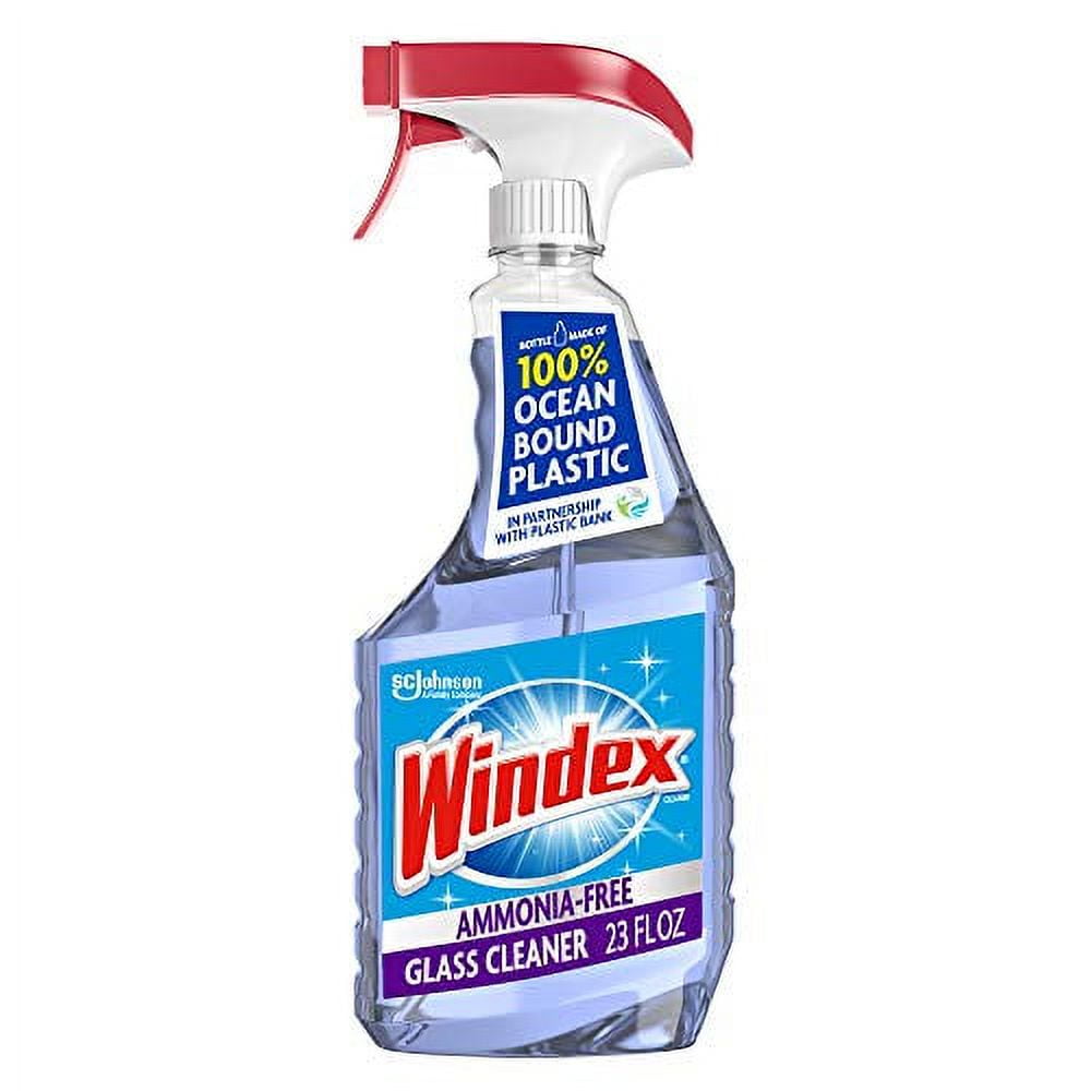 Windex Ammonia-Free Glass Cleaner Spray Bottle, Crystal Rain, 23 Fl Oz