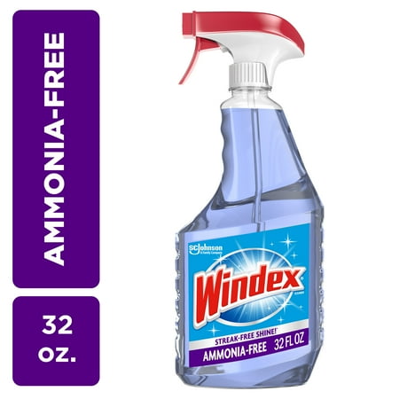 Windex® Ammonia-Free Glass Window Cleaner, Spring Cleaning Supplies, Crystal Rain Scent, Spray Bottle, 32 fl oz
