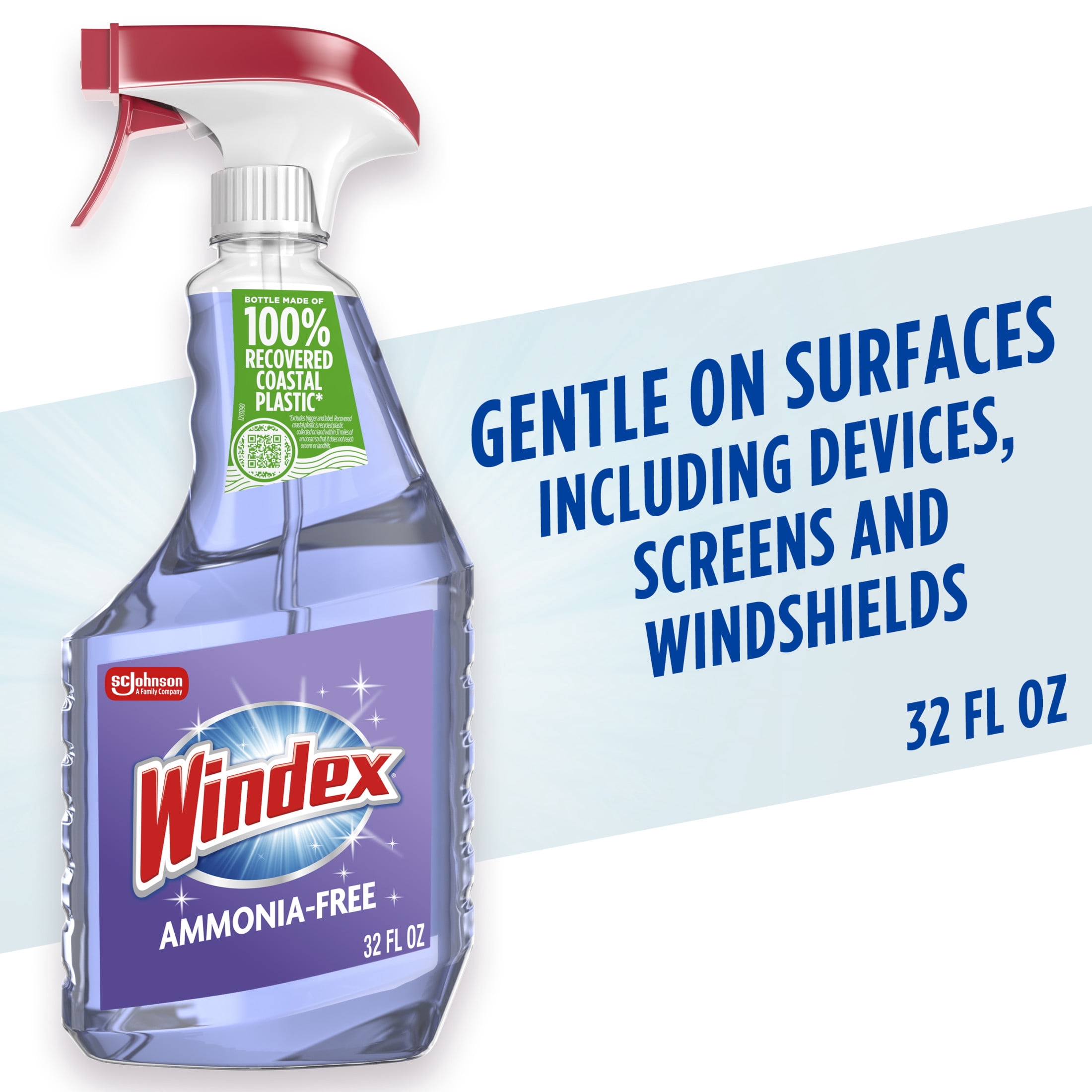 Windex, Glass Cleaner, 32 fl oz, Ammonia-Free, Crystal Rain Scent