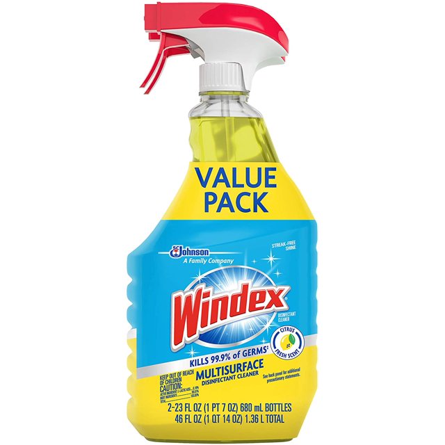 Windex MultiSurface Disinfecting Antibacterial Cleaning Spray, 2ct, 23