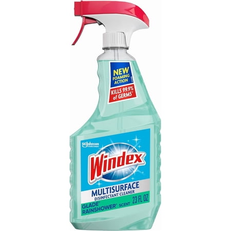 Windex Disinfectant Cleaner Multi-Surface with Glade Rainshower, Spray Bottle, 23 fl oz