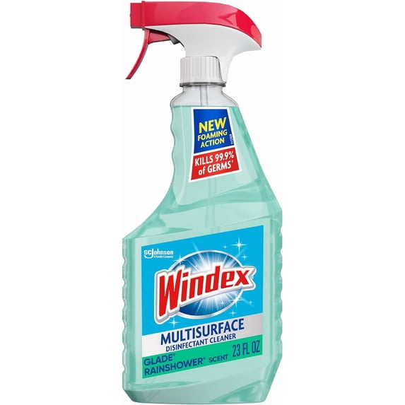 Windex Disinfectant Cleaner Multi-Surface with Glade Rainshower, Spray Bottle, 23 fl oz