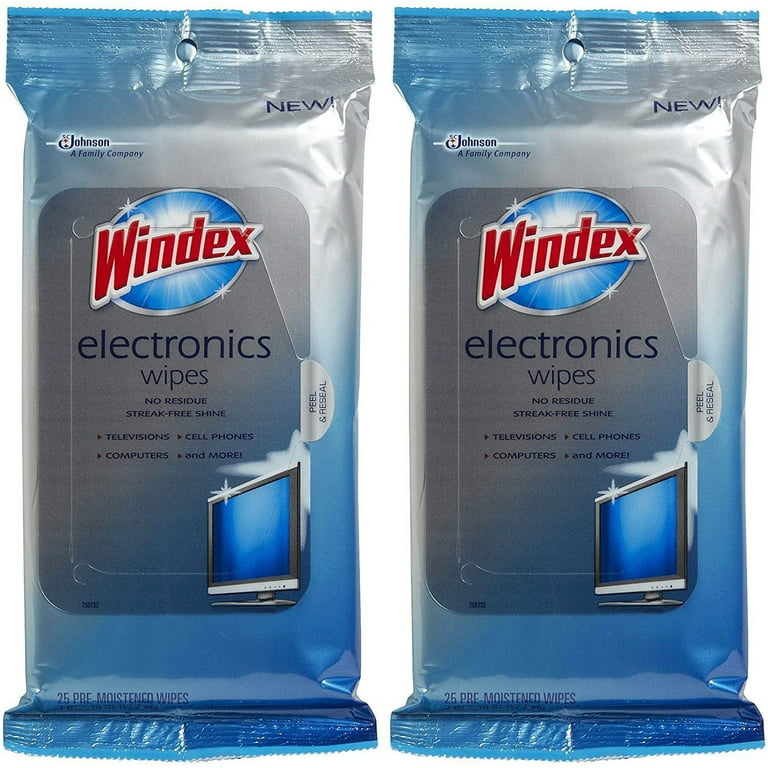 Windex 70227 Electronic Wipes, 25 Carton