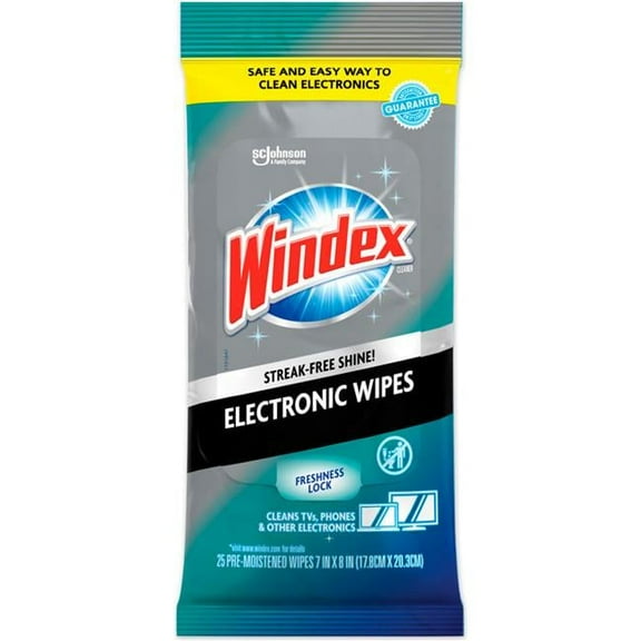 Windex Electronics Cleaner - 25 Wipes, 12 Packs per Case