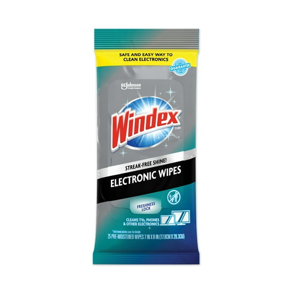 Windex® Electronics Cleanr, 25 Wips, 12 Packs Per Carton