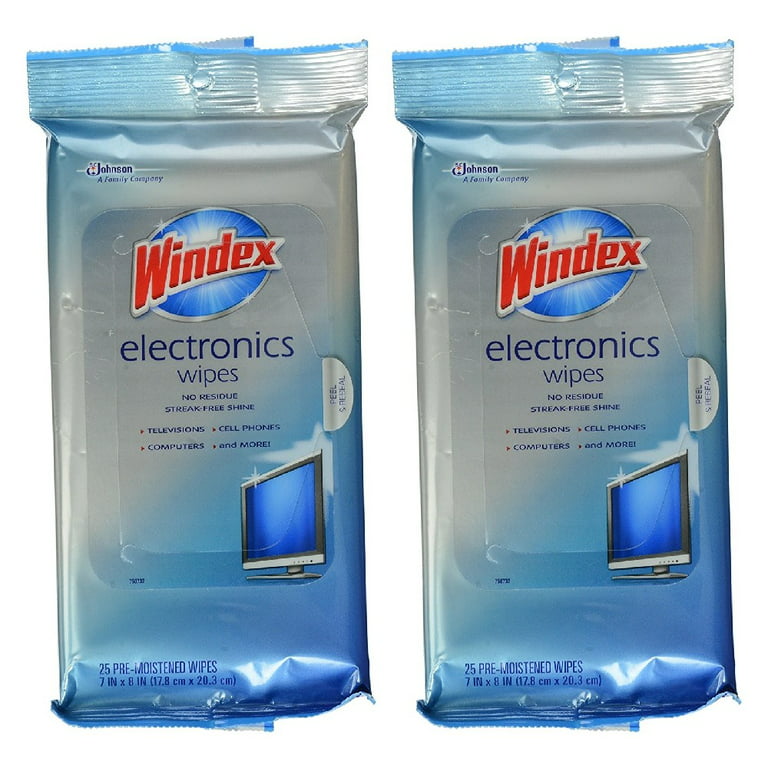 Windex Electronics Wipes Pre Moistened 25 Count, 2 Pack