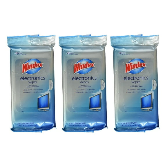 Windex Electronics Wipes Pre Moistened 25 Count, 3 Pack