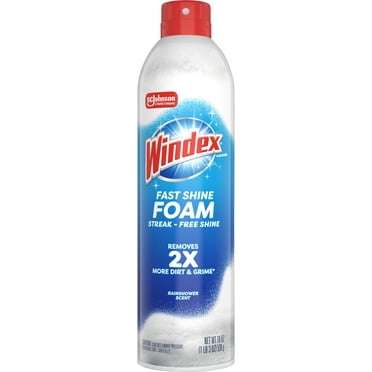 Windex Fast Shine Foam Glass Cleaner, No-Drip Aerosol Cleaning Spray, 19 oz.