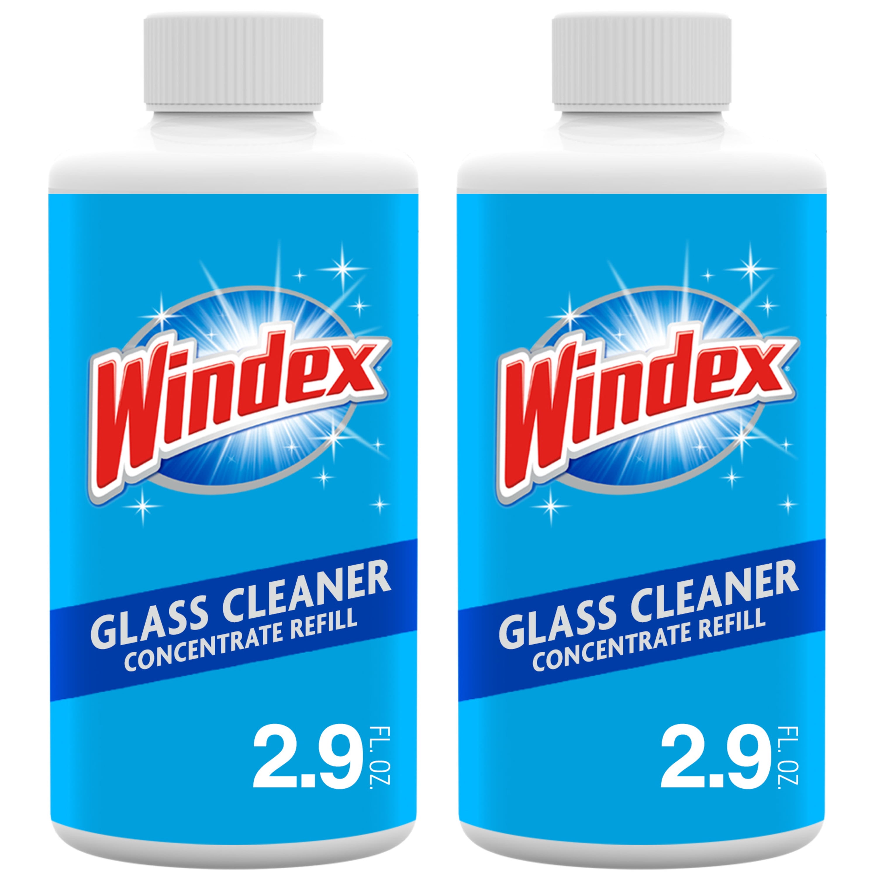Windex Glass Cleaner Concentrate, Two 2.9 Ounce Concentrated Refill Bottles