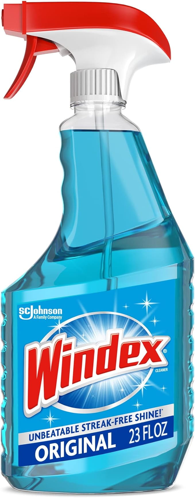 Windex Glass Cleaner Original Blue Spray Bottle, 23 Oz, 6 Pack
