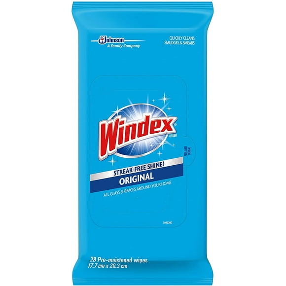 Windex Glass & Surface Wipes, Original, 28 Ct