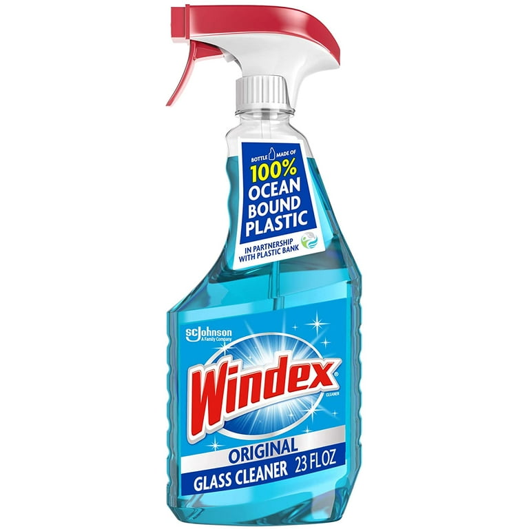 Windex with Vinegar Glass Cleaner Spray Bottle, Bottle Made from 100%  Recovered Coastal Plastic, 23 fl oz