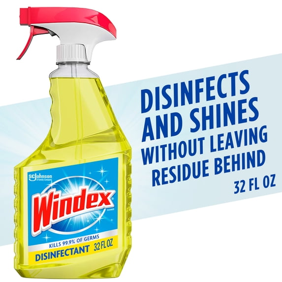 Windex Multi-Surface, Disinfectant, and All-Purpose Cleaner, Spray Bottle, Citrus Scent, 32 fl oz