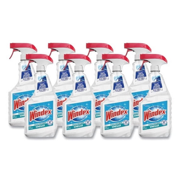Windex Multi-Surface Vinegar Cleaner, Fresh Clean Scent, 23 oz Spray Bottle, 8/Carton , Each