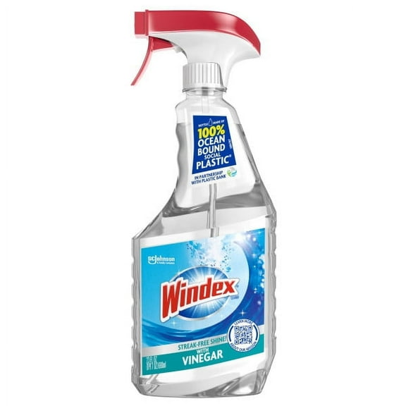 Windex with Vinegar Glass Cleaner, Spray Bottle, 23 fl oz, Pack of 2