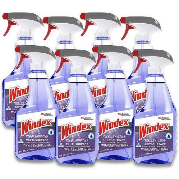 Windex Non-Ammoniated Glass/Multi Surface Cleaner, Fresh Scent, 32 oz Bottle, 8/Carton, Each