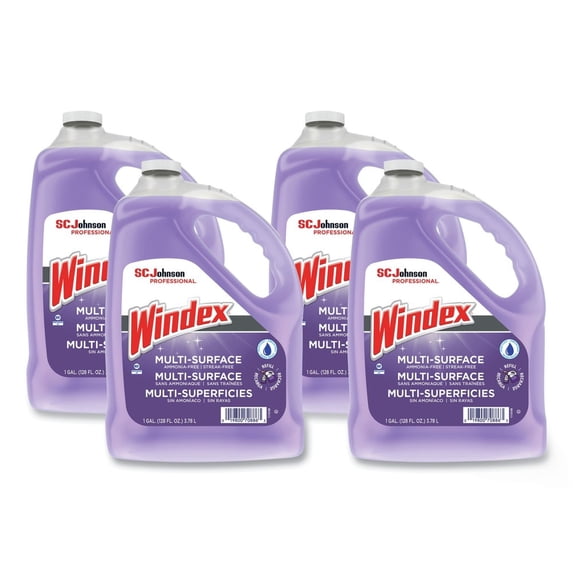128 oz Bottle Non-Ammoniated Glass/Multi Surface Cleaner - Pleasant Scent (4/Carton)