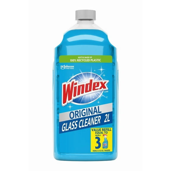 Windex Original Blue Glass Cleaner 67.6 Fl Oz Streak Free Shine 100 Recycled ...