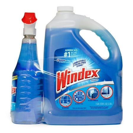 Windex Original Glass Cleaner, 32 fl oz & 176 fl oz refill