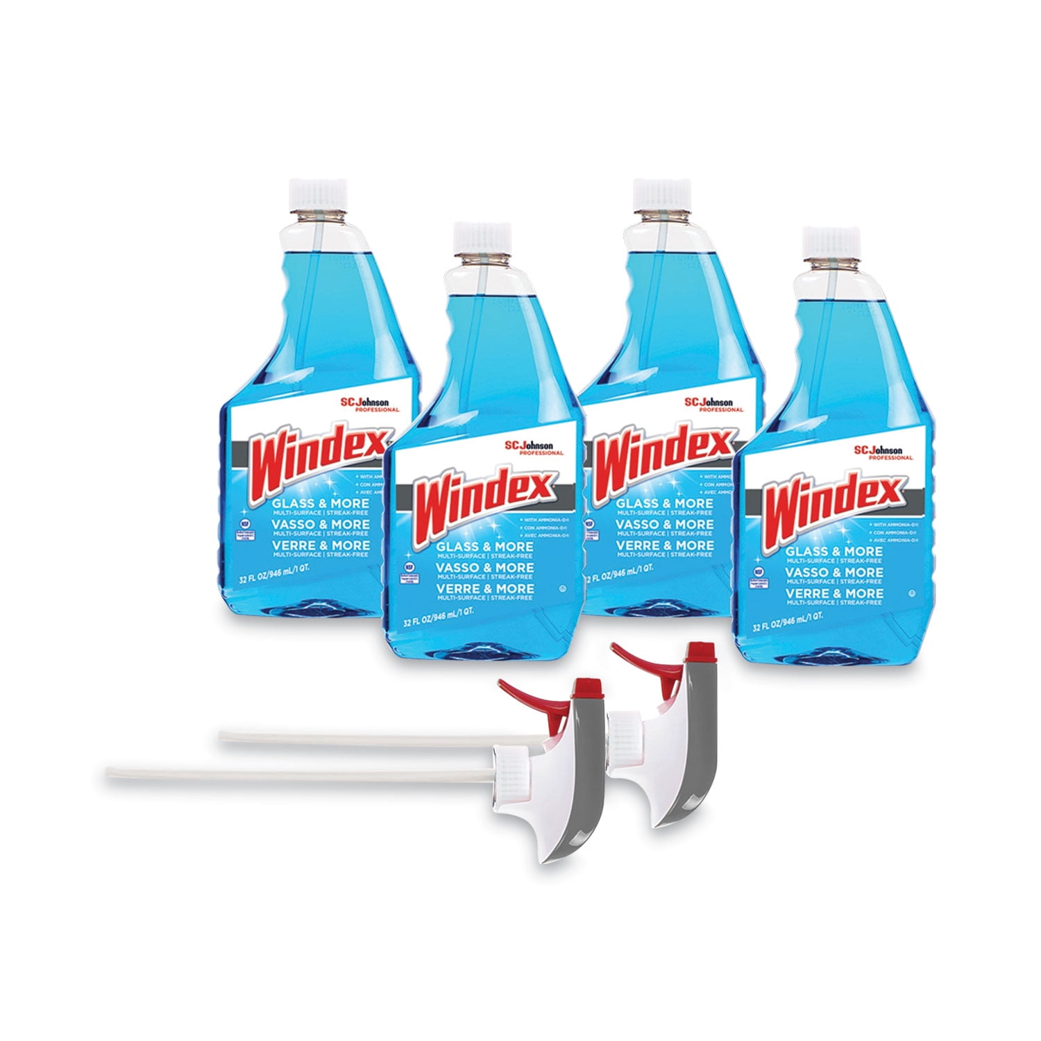 Windex® Original Glass Cleaner, Fresh Scent, 32 oz Spray Bottle, 4