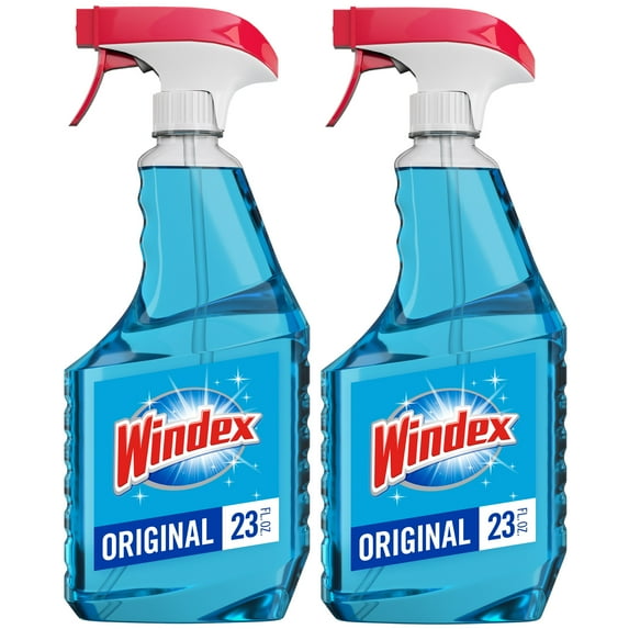 Windex Original Glass Cleaner, Streak-Free Window Cleaner Spray, 23 fl oz, 2 Count