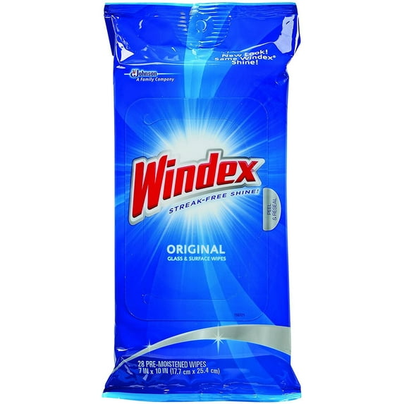 Windex Original Glass & Surface Wipes 28-Count, 12-Pack