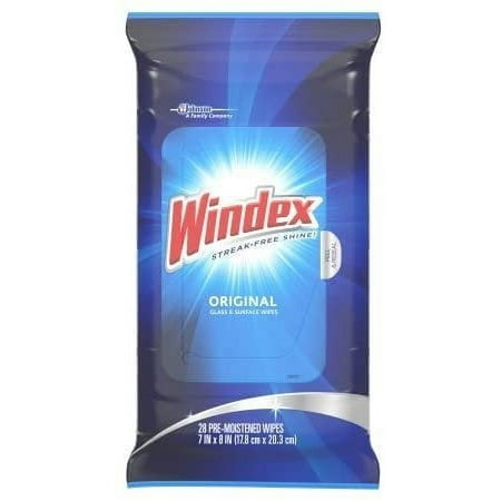 Windex Original Glass Wipes 28 count - 2 Pack