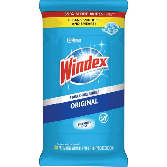 6-pack Windex Original Glass Wipes - Disposable Household Cleaning Wipes - 6 Pack, 28 Ct Each — Residential Use, Standard Application
