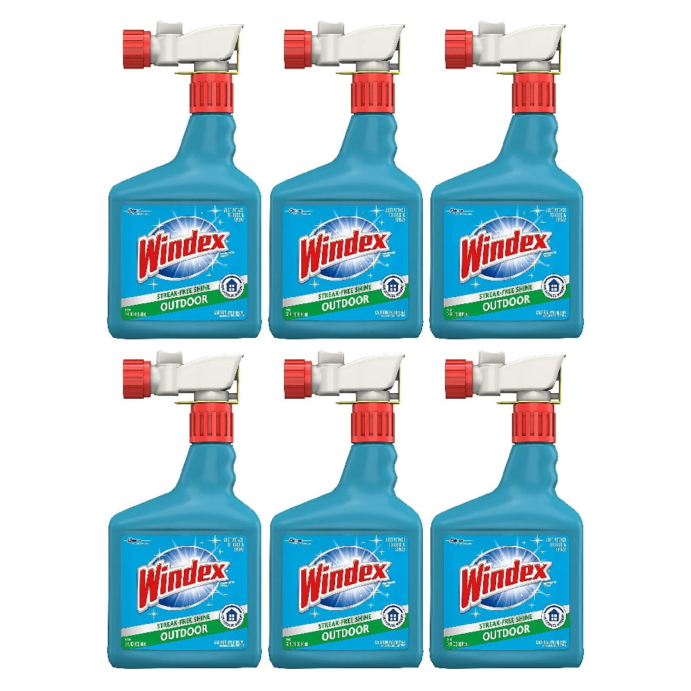 Windex Outdoor Glass and Patio Cleaner Spray Attach to Hose 32 oz, 6