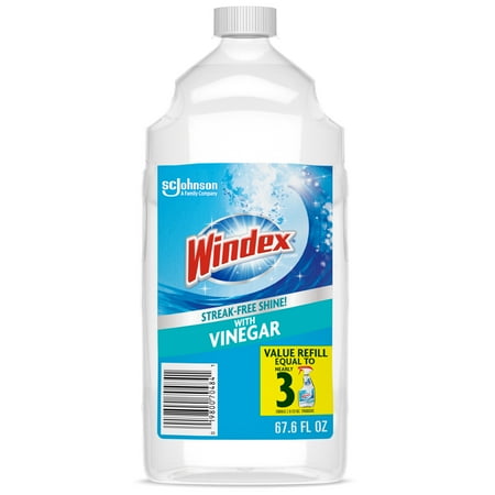 Windex® with Vinegar Glass Window Cleaner, Refill Bottle, 67.6 fl oz