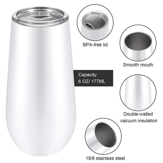 Windfall 1Pc 6oz Double-Wall Stainless Steel Vacuum Insulated Cup Coffee Tea Mug Tumbler
