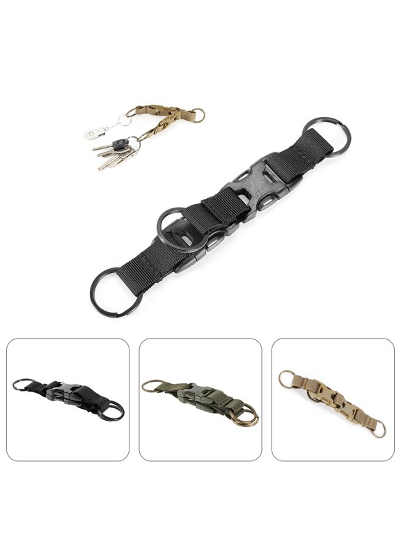 1Pc Tactical Gear Carabiner Clips, Premium Nylon Multifunction Webbing Backpack Buckle Heavy Duty Keychain Clip - Army Green, Black