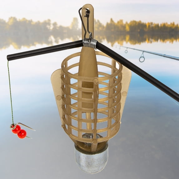 Windfall 20/30/40/50g Outdoor Fishing Feeder Bait Cage Lure Holder Sinker Basket With Line Hooks, Fishing Accessories