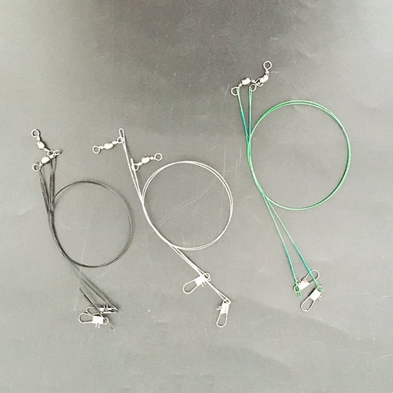 Windfall 20Pcs 15/20/25cm Anti-Bite Steel Leader Wire with Swivel Pin Fish Accessories for Fishing Saltwater, Bottom Fishing Hairtail Tackle