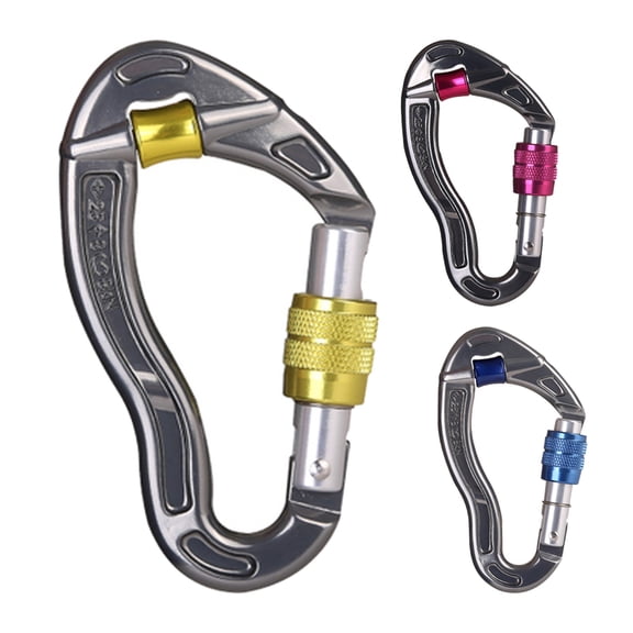 Windfall 25KN Auto Locking Climbing Carabiner Clips,Twist Lock and Heavy Duty Carabiners for Rock Climbing, Rappelling and Mountaineering, D Shaped 4.13 Inch, Large Size