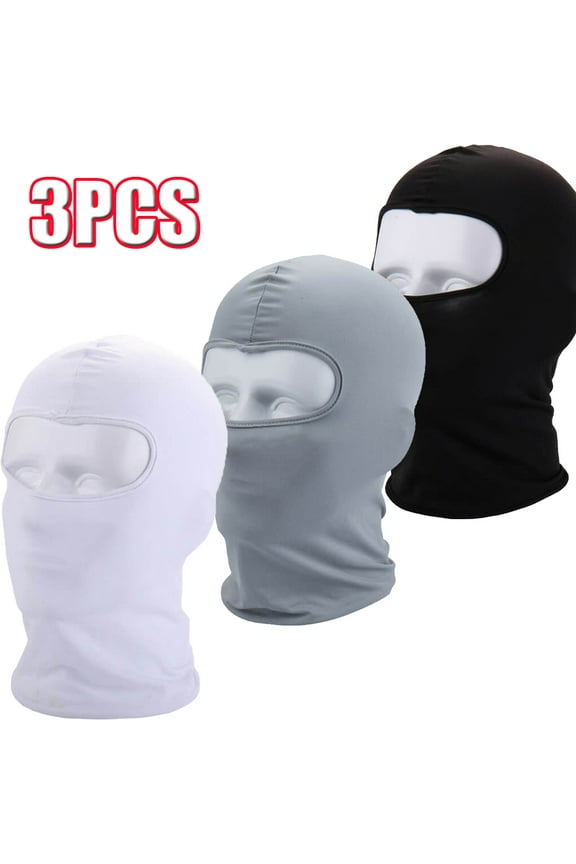 Windfall 3PCS UV Sun Protection Balaclava Full Face Cover Winter Windproof Ski Mask for Outdoor Motorcycle Cycling