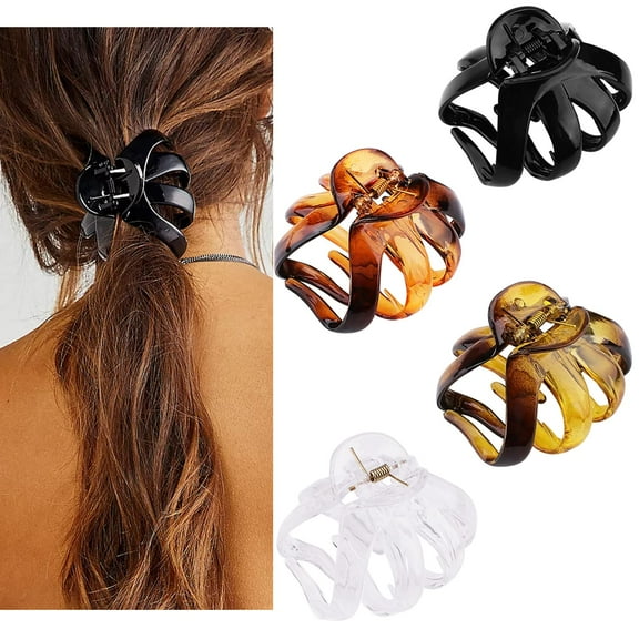 Windfall 4PCS Large Grip Octopus Clip Spider Hair Claw Octopus Jaw Hair Claw Clips for Thick Hair